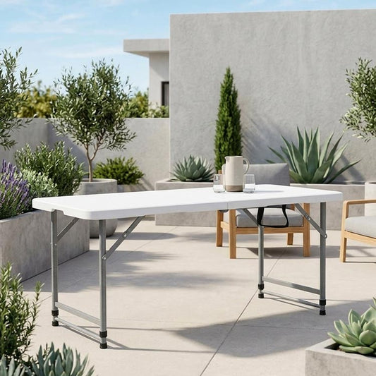 Mesa de Exterior Dobrável GIANNA Branco 120x60cm