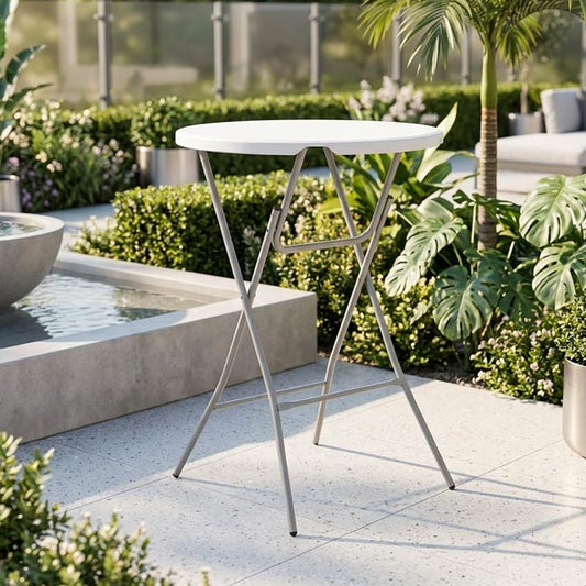 Mesa de Exterior Dobrável GIANNA BAR Branco 80x110cm