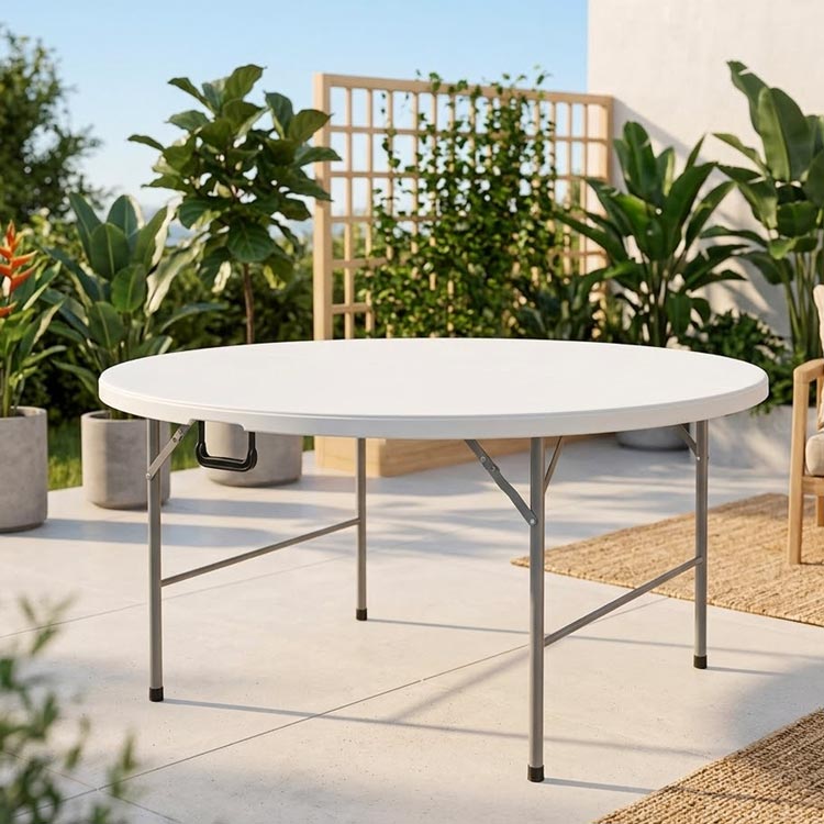 GIANNA Folding Outdoor Table, White, 180x75cm