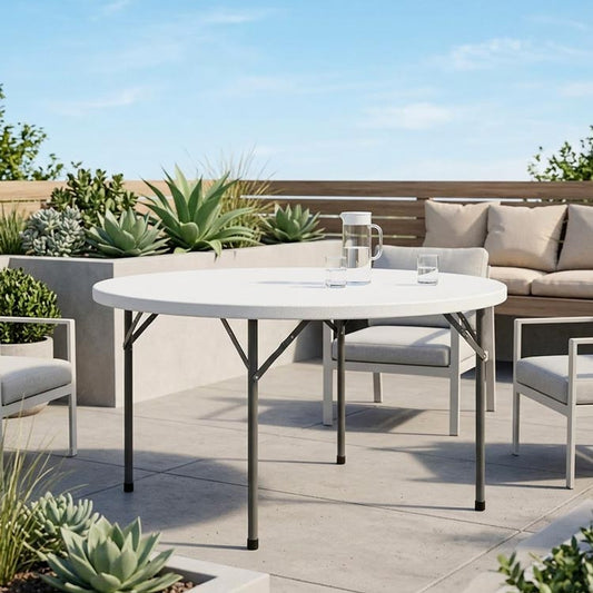 Mesa de Exterior Dobrável GIANNA Branco 120x74cm