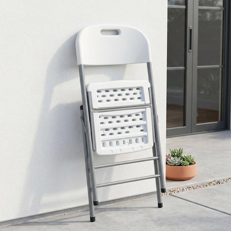 Cadeira de Exterior Dobrável GIANNA Branco 57x46x83cm