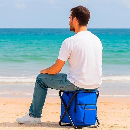 Banco Mochila Dobrável SOLIS Azul