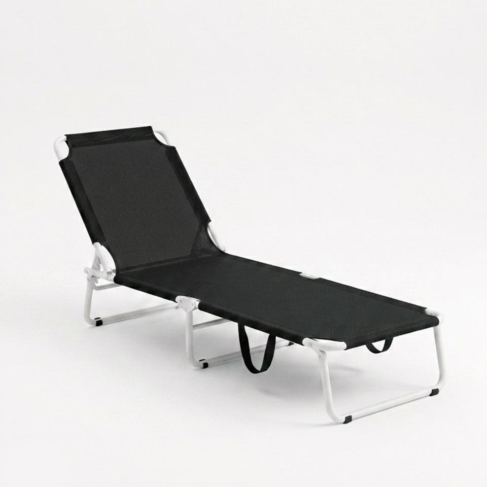 Espreguiçadeira Dobrável SOLIS Preto