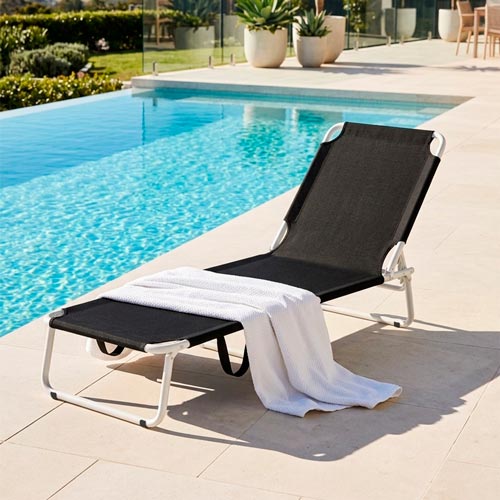 Espreguiçadeira Dobrável SOLIS Preto