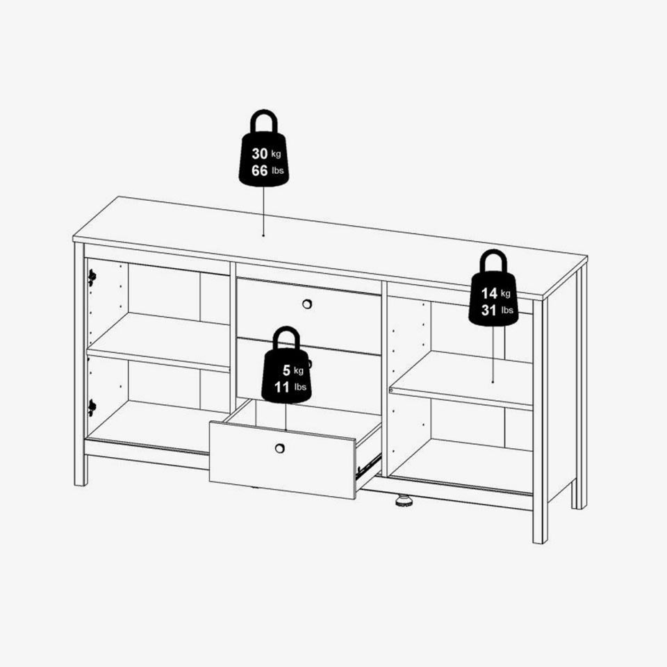 Aparador MADRID Branco 151x38x79cm