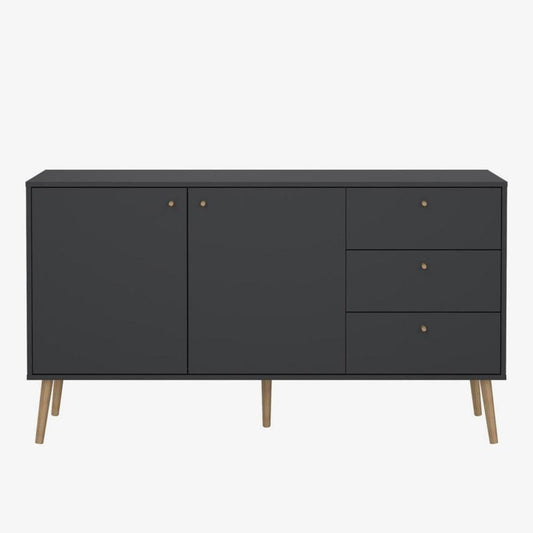 BODO Sideboard Black 147x39x81cm