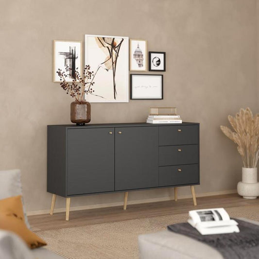 BODO Sideboard Black 147x39x81cm