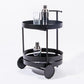 URBAN STYLE Trolley with 2 Shelves and Castors Black