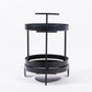 URBAN STYLE Trolley with 2 Shelves and Castors Black