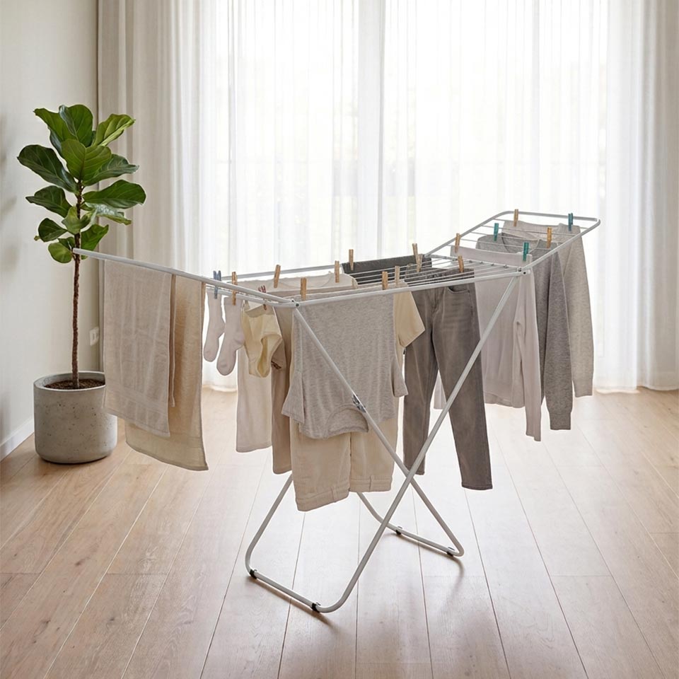 STEND Clothesline White 180x55x105cm