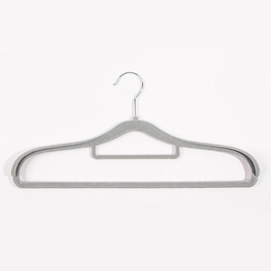 Set of 3 VELVET Hangers Grey 44x21cm