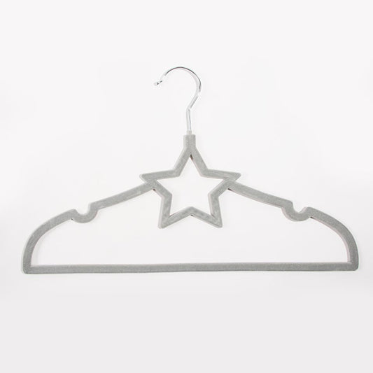 Set of 5 KID VELVET Hangers Star Grey 41.5x25cm