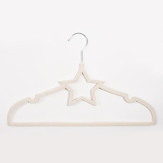 Set of 5 KID VELVET Ivory Star Hangers 41.5x25cm