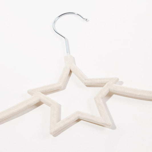 Set of 5 KID VELVET Ivory Star Hangers 41.5x25cm