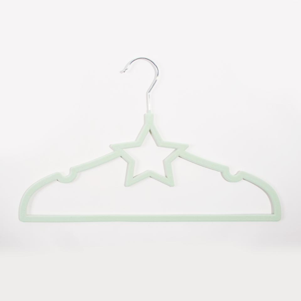 Conjunto de 5 Cabides KID VELVET Estrela Verde 41,5x25cm