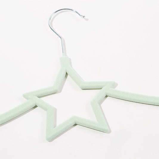 Conjunto de 5 Cabides KID VELVET Estrela Verde 41,5x25cm