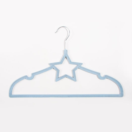 Set of 5 KID VELVET Blue Star Hangers 41x25cm