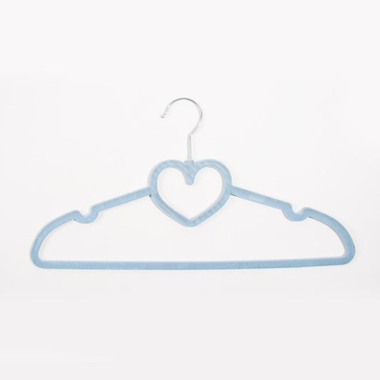 Set of 5 KID VELVET Blue Heart Hangers 41x22cm