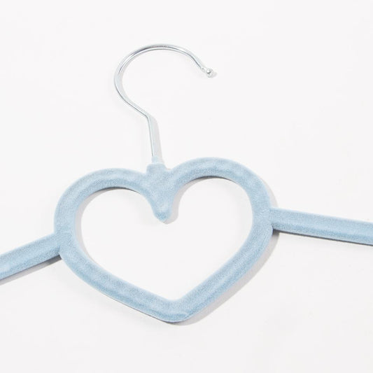 Set of 5 KID VELVET Blue Heart Hangers 41x22cm