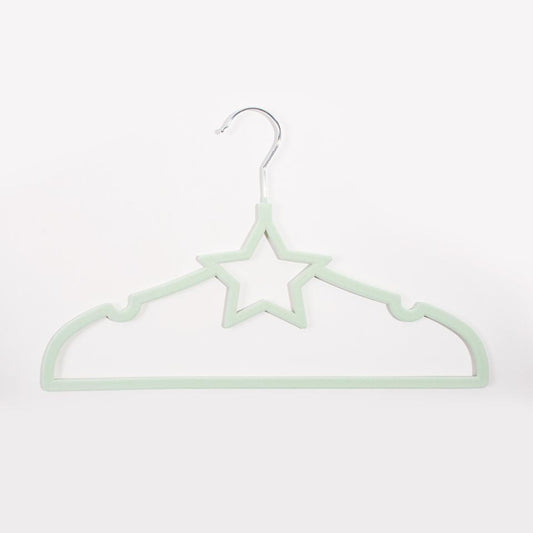 Set of 5 KID VELVET Green Star Hangers 33x22.5cm