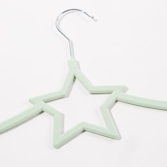 Set of 5 KID VELVET Green Star Hangers 33x22.5cm