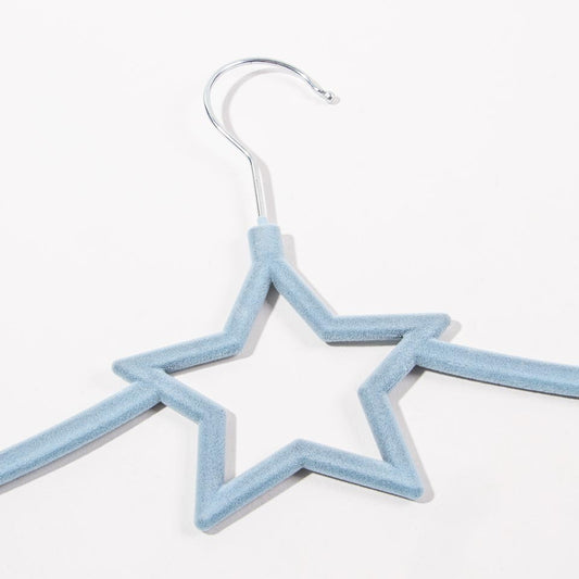 Set of 5 KID VELVET Blue Star Hangers 33x22.5cm