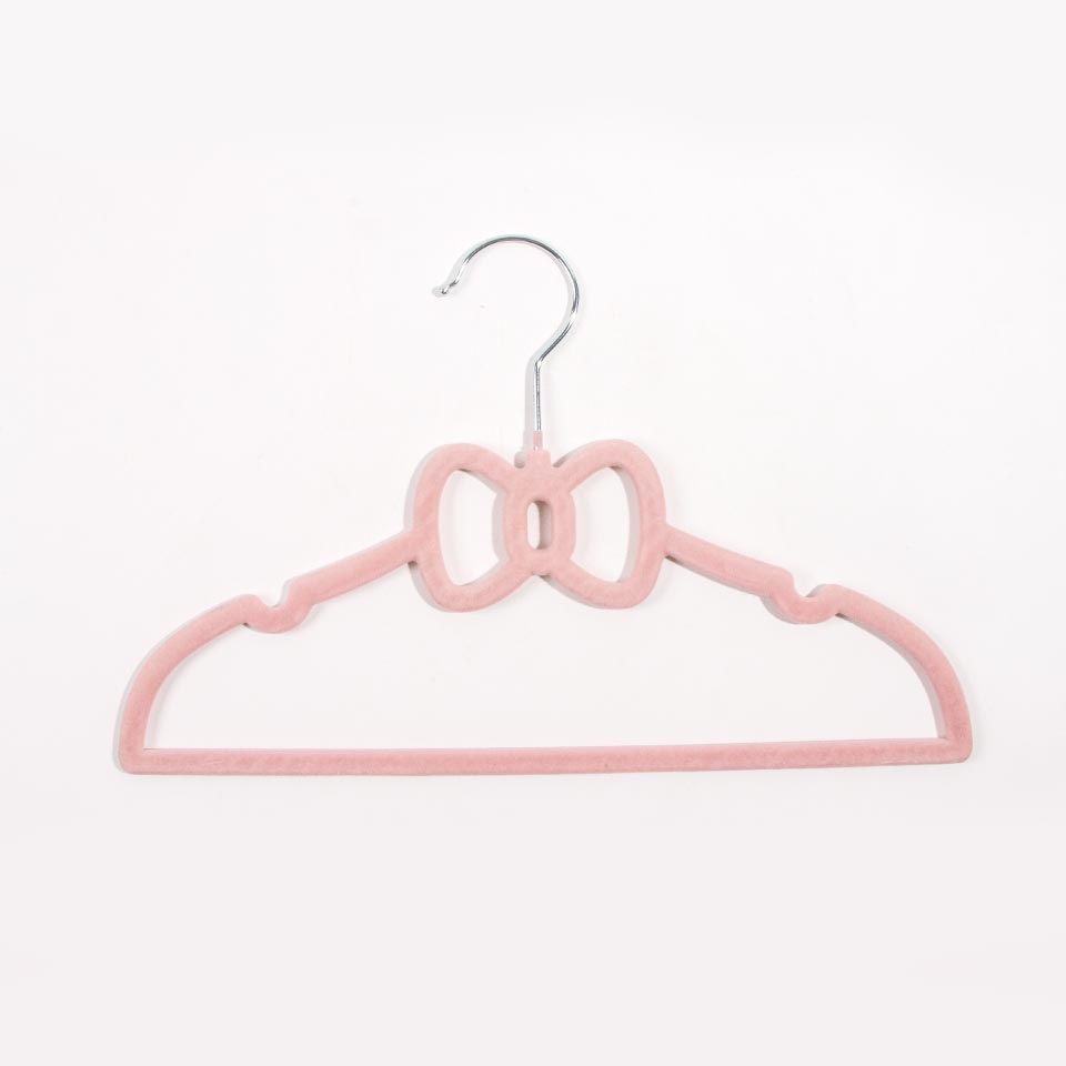 Set of 5 KID VELVET Hangers Pink Bow 33.2x21cm