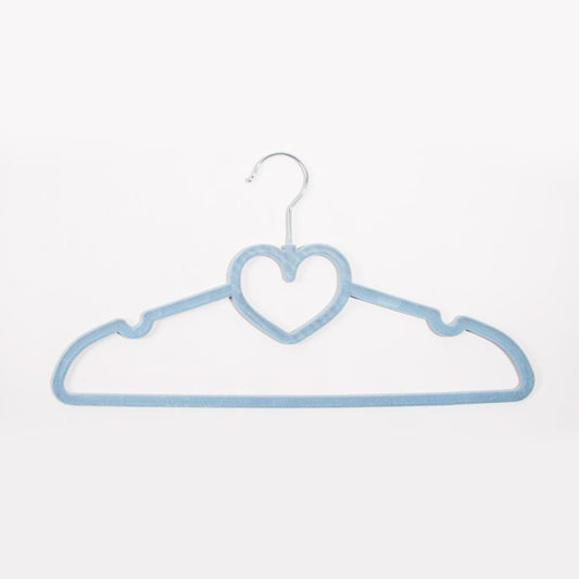 Set of 5 KID VELVET Blue Heart Hangers 33.2x20.5cm