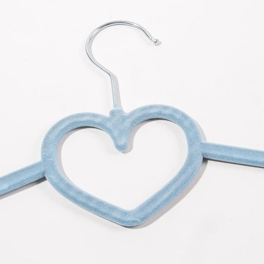 Set of 5 KID VELVET Blue Heart Hangers 33.2x20.5cm