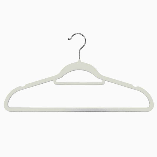 Conjunto de 5 cabides SLIM VELVET Marfim