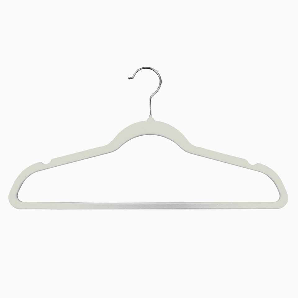 Conjunto de 5 cabides VELVET Marfim