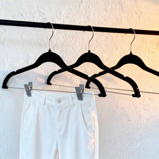 Conjunto de 3 cabides VELVET DUO Preto