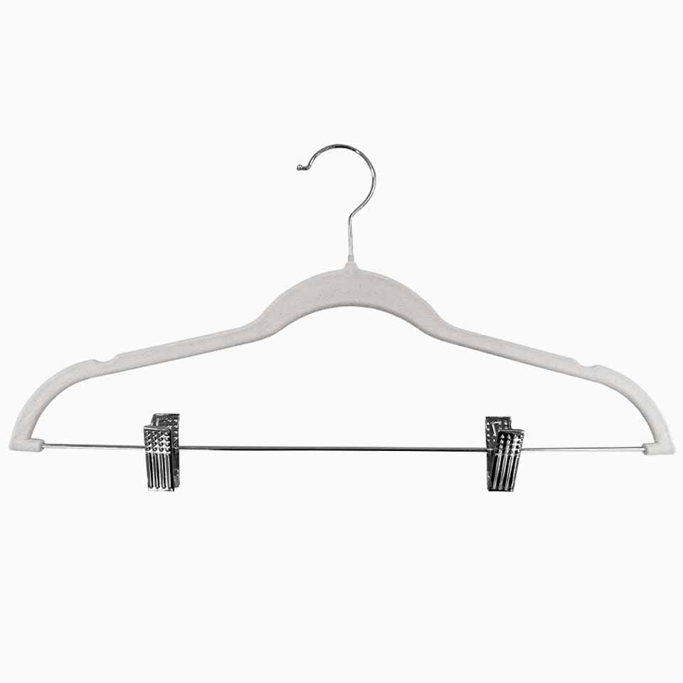 Conjunto de 3 cabides VELVET DUO Marfim