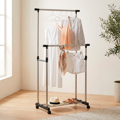 Suporte para cabides Duplo CHARRIOT 89-145x43x90-160cm