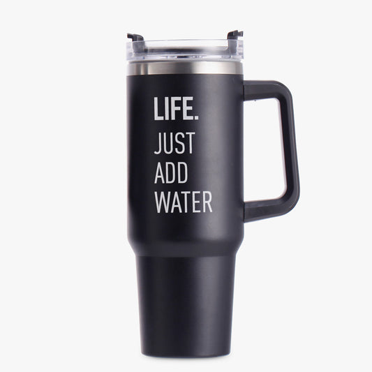 Copo isotérmico com palhinha HYDRO LIFE Preto 1,2L