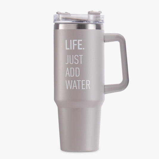Copo isotérmico com palhinha HYDRO LIFE Cinza 1,2L