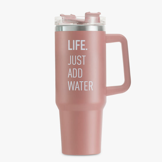 Copo isotérmico com palhinha HYDRO LIFE Rosa 1,2L