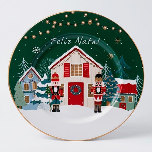 Prato Marcador de Natal NUTCRACKER Verde