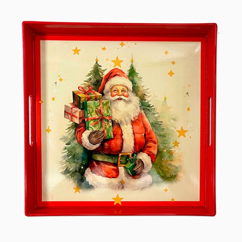 Tabuleiro SANTA CLAUS 35x35x4cm
