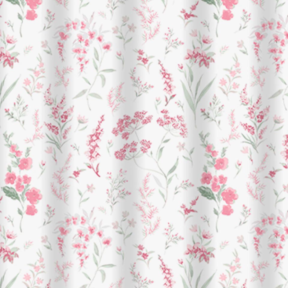 PINK FLORAL Shower Curtain 180x200cm