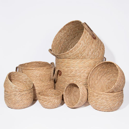 Set of 9 AVILA Natural Baskets