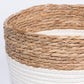 Set of 3 PÁDUA Baskets White and Natural