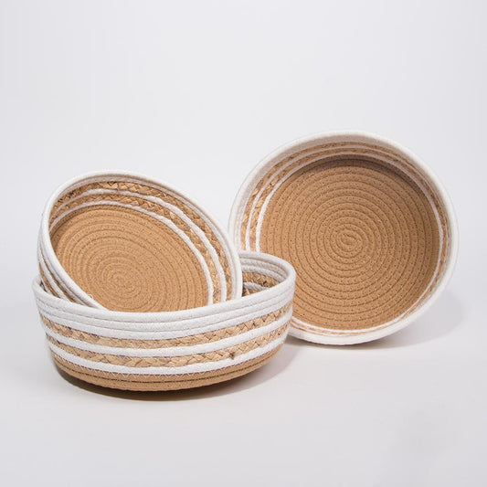 Conjunto de 3 Cestos CASARI Bege e Natural