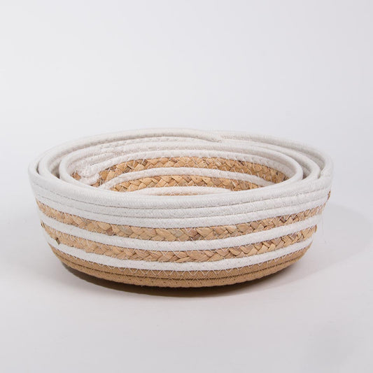 Conjunto de 3 Cestos CASARI Bege e Natural