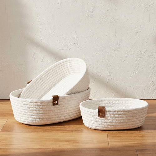 Conjunto de 3 Cestos COTTONI Branco