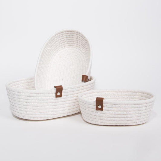 Conjunto de 3 Cestos COTTONI Branco