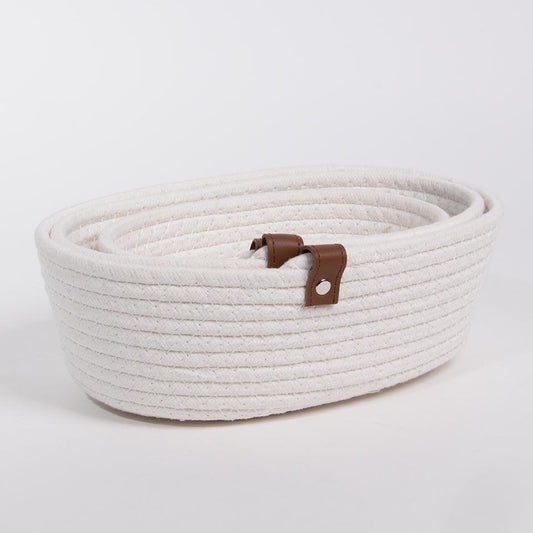 Conjunto de 3 Cestos COTTONI Branco