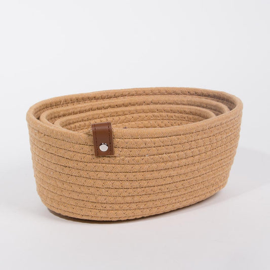 Conjunto de 3 Cestos COTTONI Castanho
