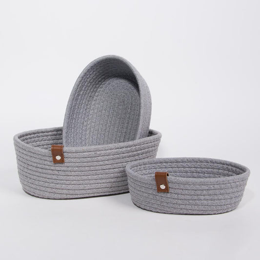 Conjunto de 3 Cestos COTTONI Cinza