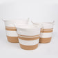 Conjunto de 3 Cestos CASARI Com Pegas Branco e Natural